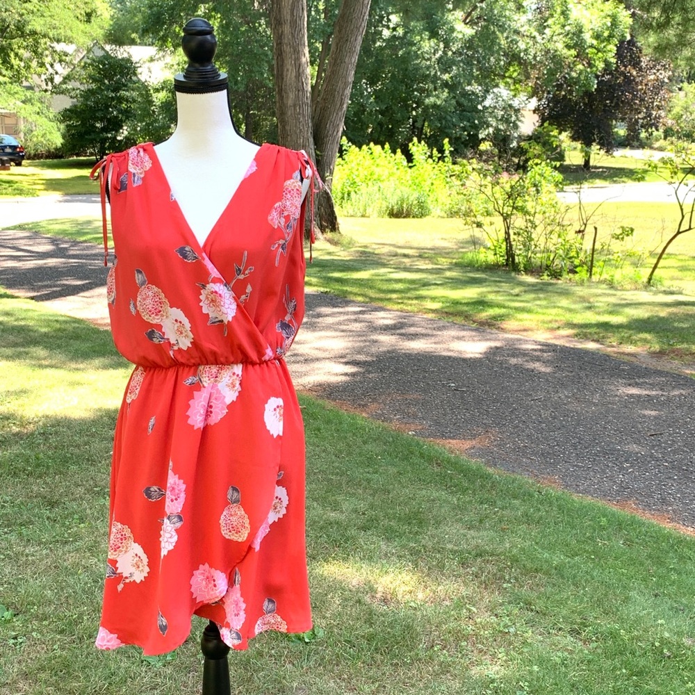 2 FOR $20 Collective Concepts coral floral sleeveless dress